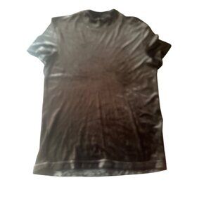 Banana Republic Womens Black Velvet Burnout Short Sleeve T-Shirt Size L Goth Hol